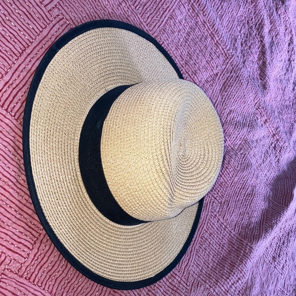 Stylish Tan Wide Brim Hat / Black Band and adjustable inside string to tighten - Picture 11 of 11